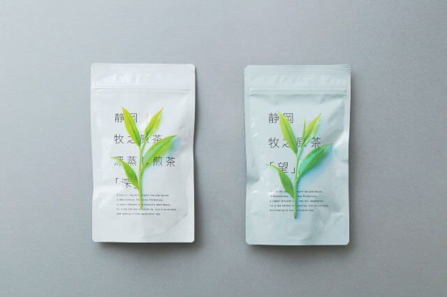 静岡牧之原茶 『望』『深』。日本茶パッケージデザインの制作。